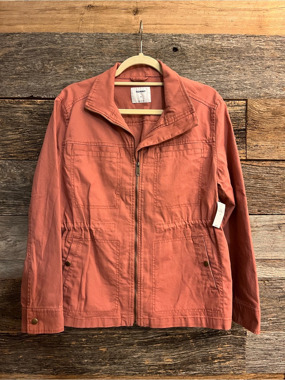 Old Navy Coral Zip-Front Utility Jacket